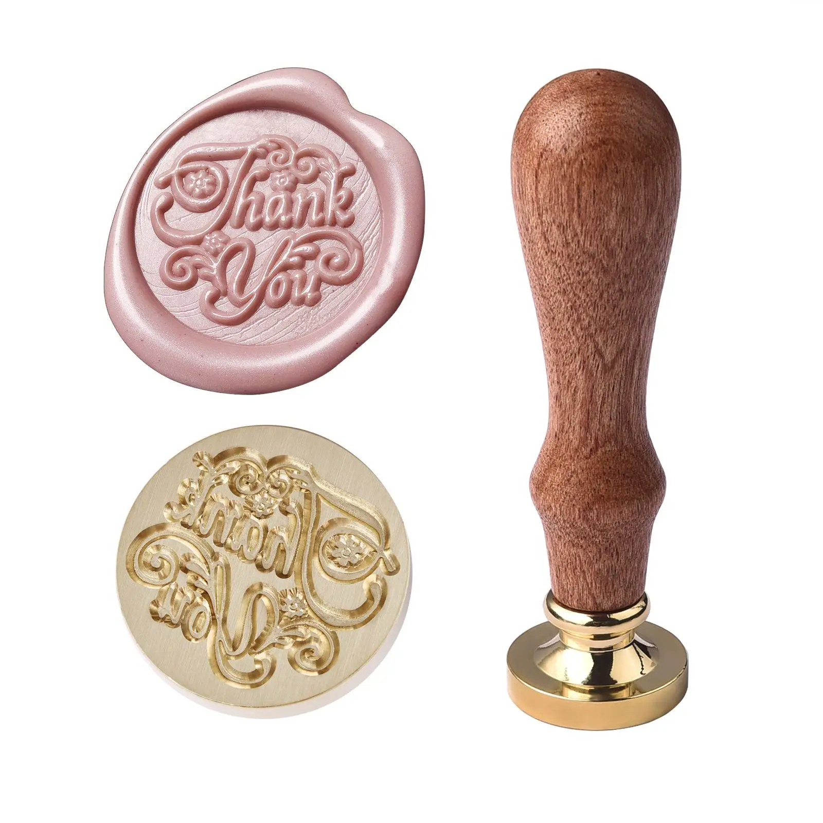 Wax Seal Stempel Kit, 2 stuks zegellak stempels messing koppen met 1 stuk houten handvat, voor wenskaart, envelop uitnodiging, geschenkverpakking, postbrief stickers (levensboom/hart
