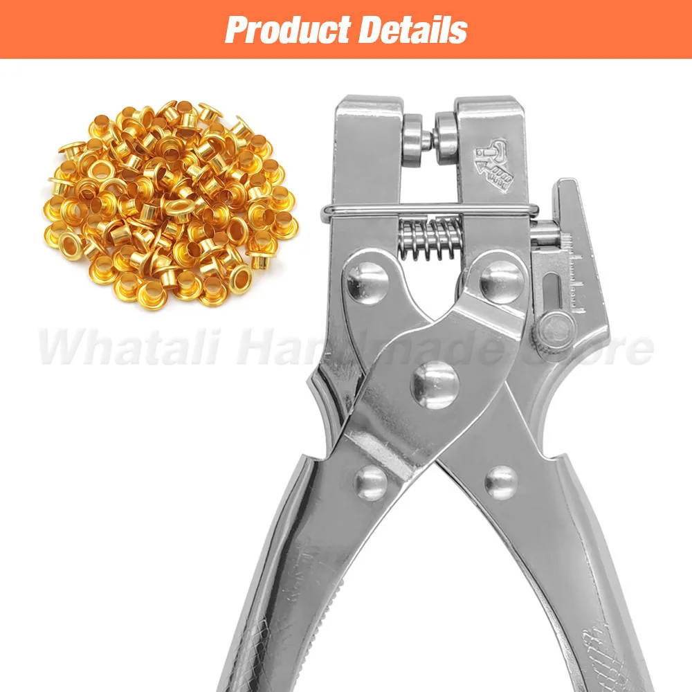 5mm Metal Eyelets Grommets Kit Installation Tools Punch Pliers Kit for Leathercraft Shoes Belts Bags Clothes