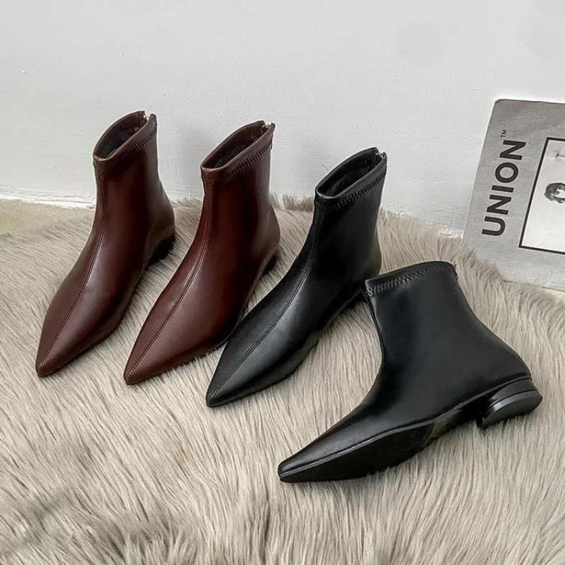 Ideal With Leggings, Women's Fashion Pointed Toe Pleated High Heel Boots, Sexy | ChicGrl main image 0