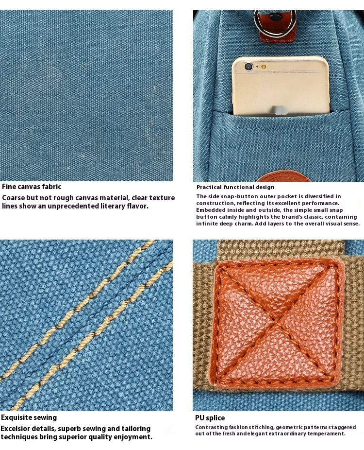 Korean Style Fashionable Versatile Casual Single Shoulder Diagonal Cross Handbag New Retro Trendy Casual Canvas Bag Women's Bag_voghion.com