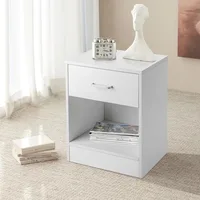 Nightstands Set  with Drawer for Bedroom, Wood Night Stand Set with Open Shelf, Modern Nightstand 2