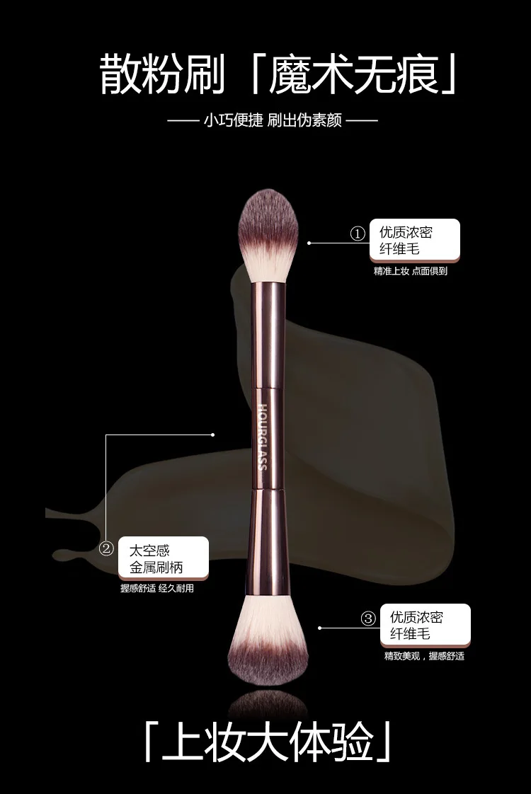 Description Picture 3 of item1 pc Lighting Edit Makeup brushes Powder contour Make up brush Blusher Bronzer exquisite Professional metal handle with box