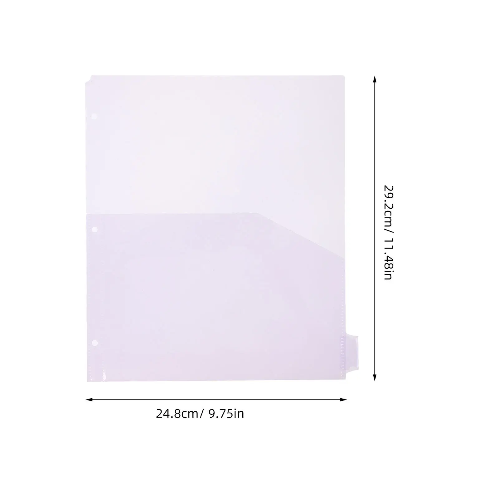 8Pcs A4 플라스틱 바인더 포켓 투명 파일 문서 정리함 일정 노트 보호용 분리 시트