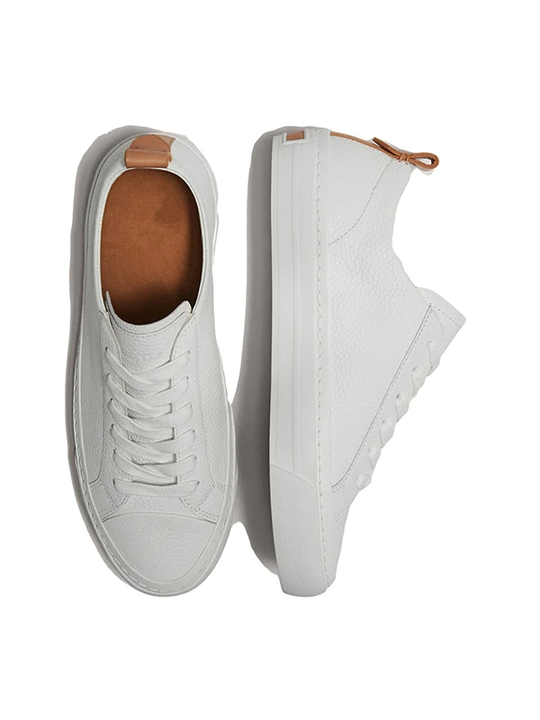 

Withered Sneakers Women Fashion Girls Casual Shoes Woman England Simple White Cowhide Genuine Leather White Women Shoes