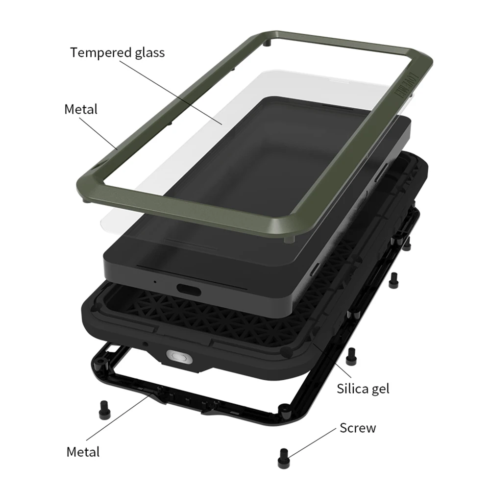 Original Love Mei Case For Sony Xperia 10 Ii Metal Armor Cover 1ii Military Grade Shockproof Silicone Funda Built-in Protector