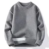 New Fashion Youthful Vitality Mens Turtleneck Sweater Autumn Winter Loose Casual Knitted Pullovers Men Warm Patchwork Knitwear 2