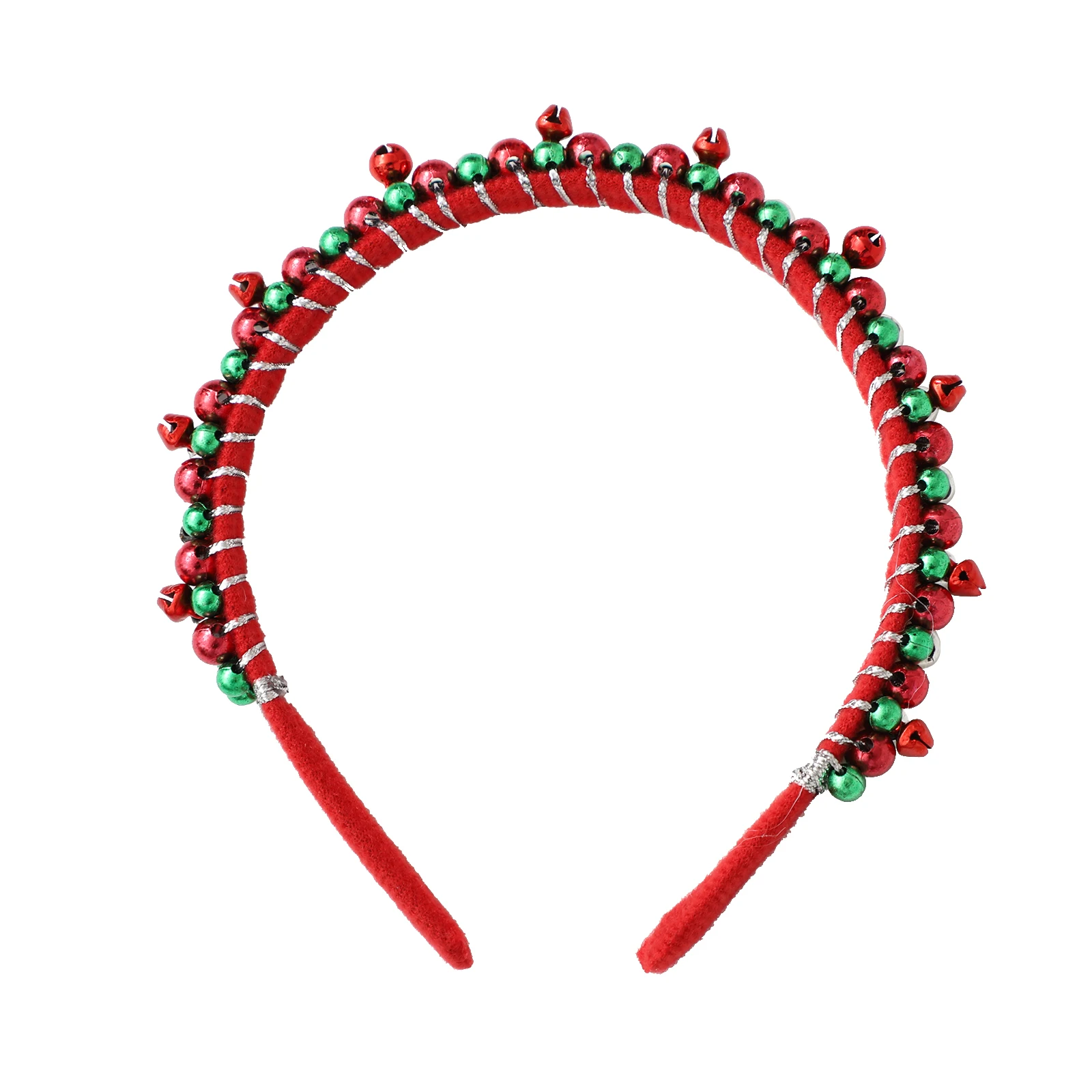 Christmas Jingle Bells Headwear Bell Headband Red Green Plastic Beads Adults Kids Xmas Festival Party Cosplay Hair Accessories