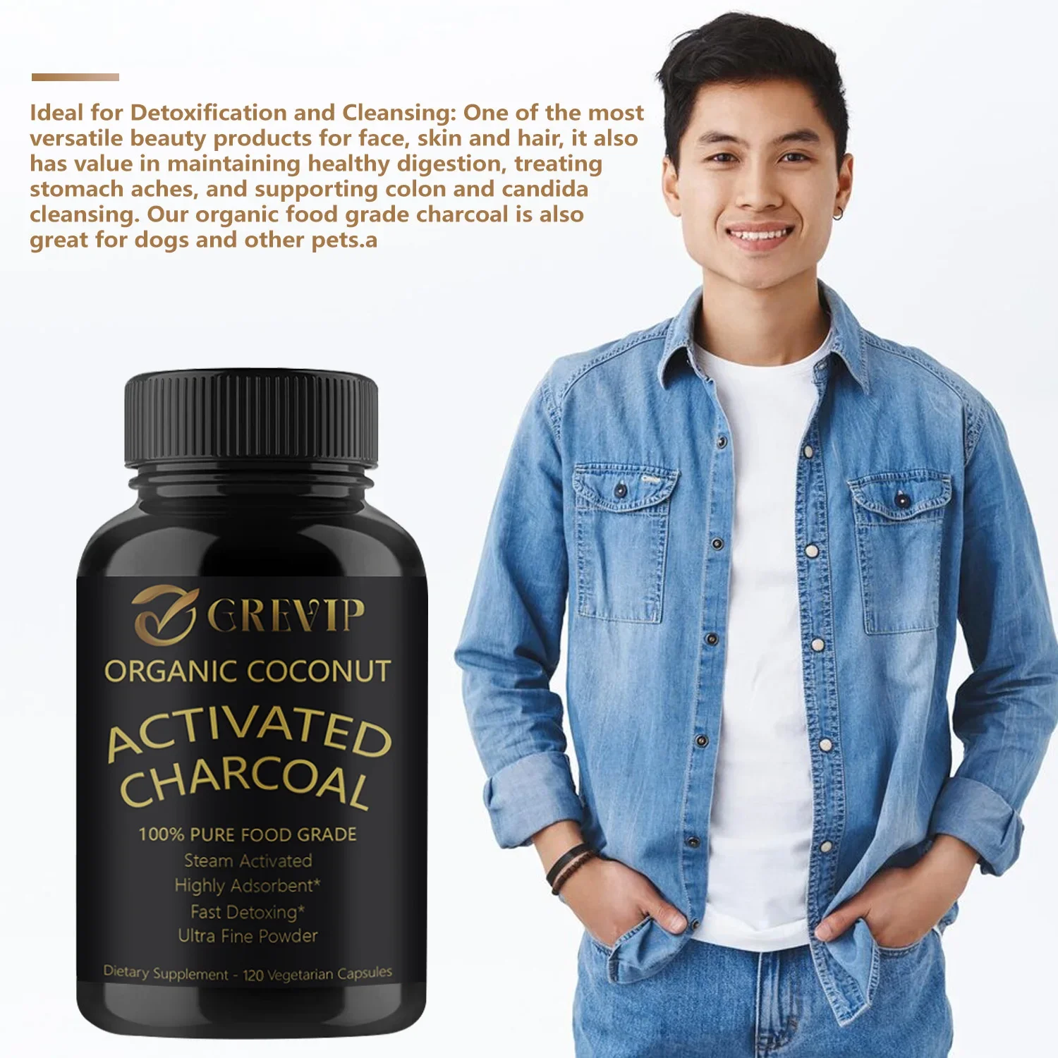 Activated Coconut Charcoal Relieves Gas Bloating and Natural Detoxification Metabolism