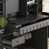 62 Inch Home Office Desk with Shelves, Cabinet Desk with Drawers and Glass Doors, Computer Desk with Storage Cabinets 4