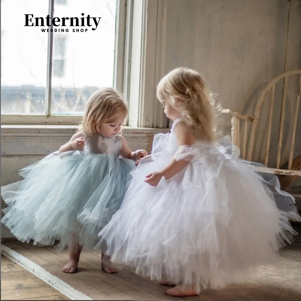 

Princesse Enfant O-neck Flower Girl Dress Sleeveless A-line Bow Ankle-length Tank Sleeve Ball-Gown Faddish Vestidos Para Niñas
