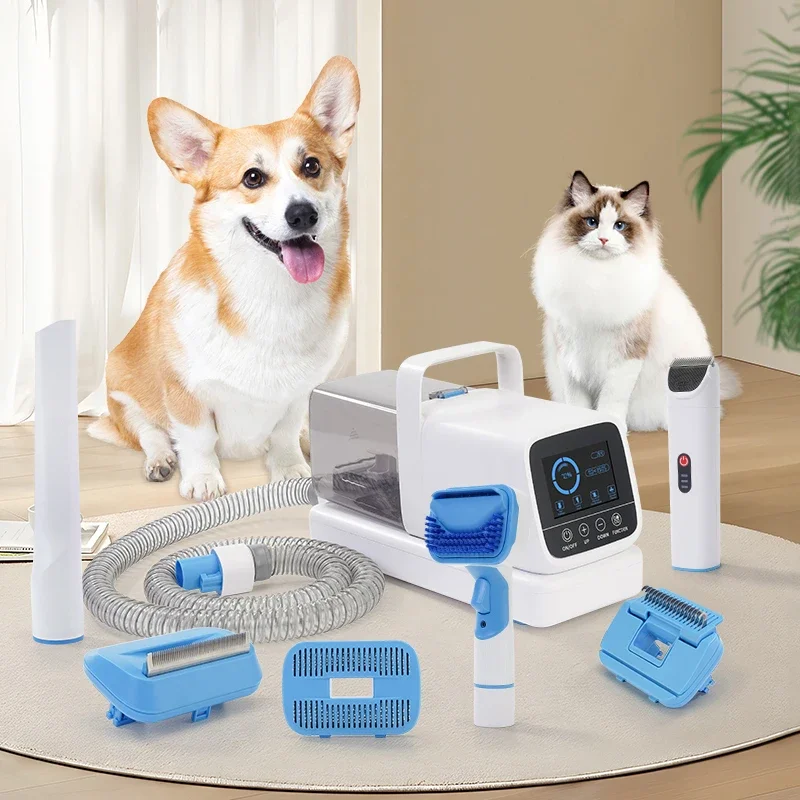6 in 1 Pet Grooming Vacuum Cleaner Pet Multi-function Electric Hair Clipper With Vacuum Suction Dog Cat Trimmer Brush