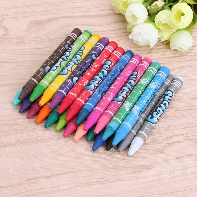 Wax Crayon Stick 1 Set Kid Painting Safety Student Drawing Sketching Art Tool Colorful Kids Paint Stik Pen 12 Colors Colored Crayons Children Painting Supplies