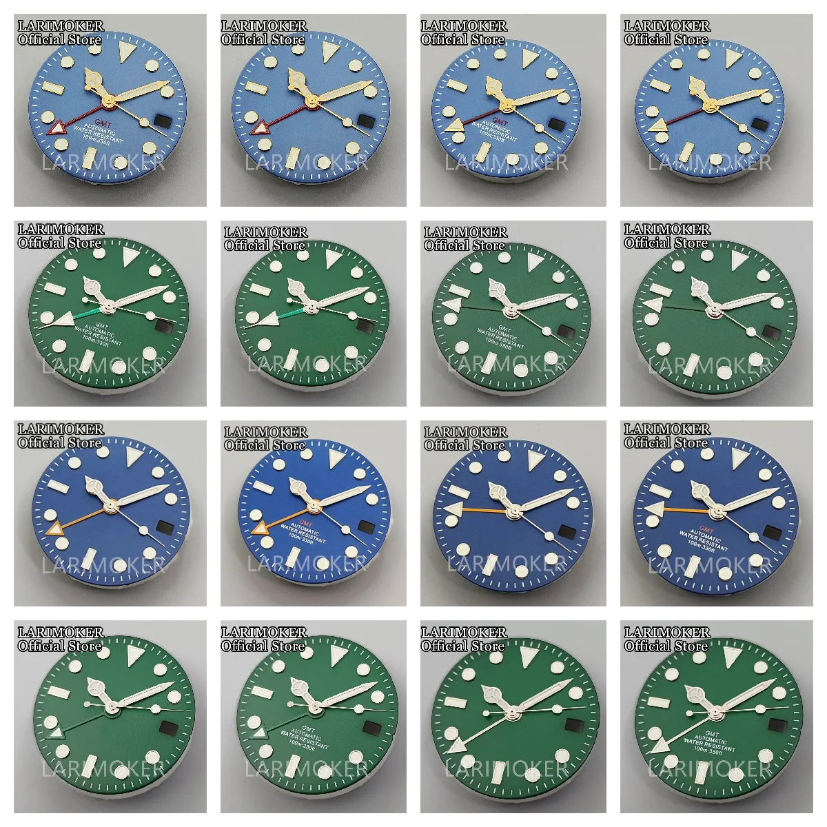 

Циферблат для часов LARIMOKER, светящиеся стрелки, 29 мм, синие, серые, зеленые, подходит для движения NH34