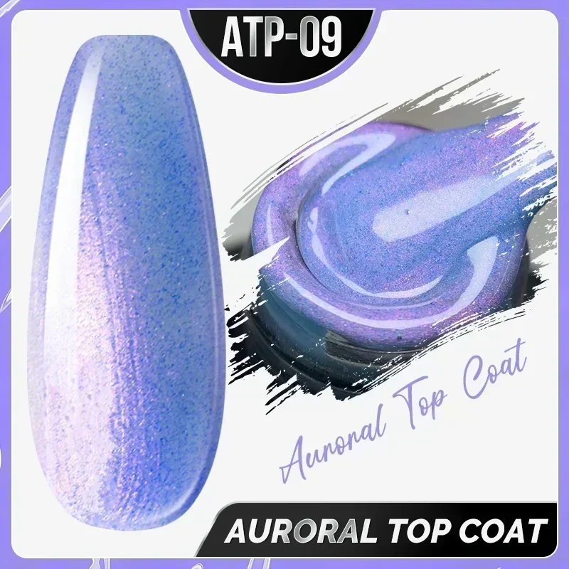 DEROI Top Coat Flash No Wipe Top Coat Glitter Sliver Topcoat Diamond Auroral Varnish Soak Off Flake UV/LED Gel Polish Nail Art 4