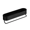 Black Bathroom Shelf Shower Basket Kitchen Storage Rack With Towel Bar Cosmetics Wall Shelves Bathroom Accessories 5