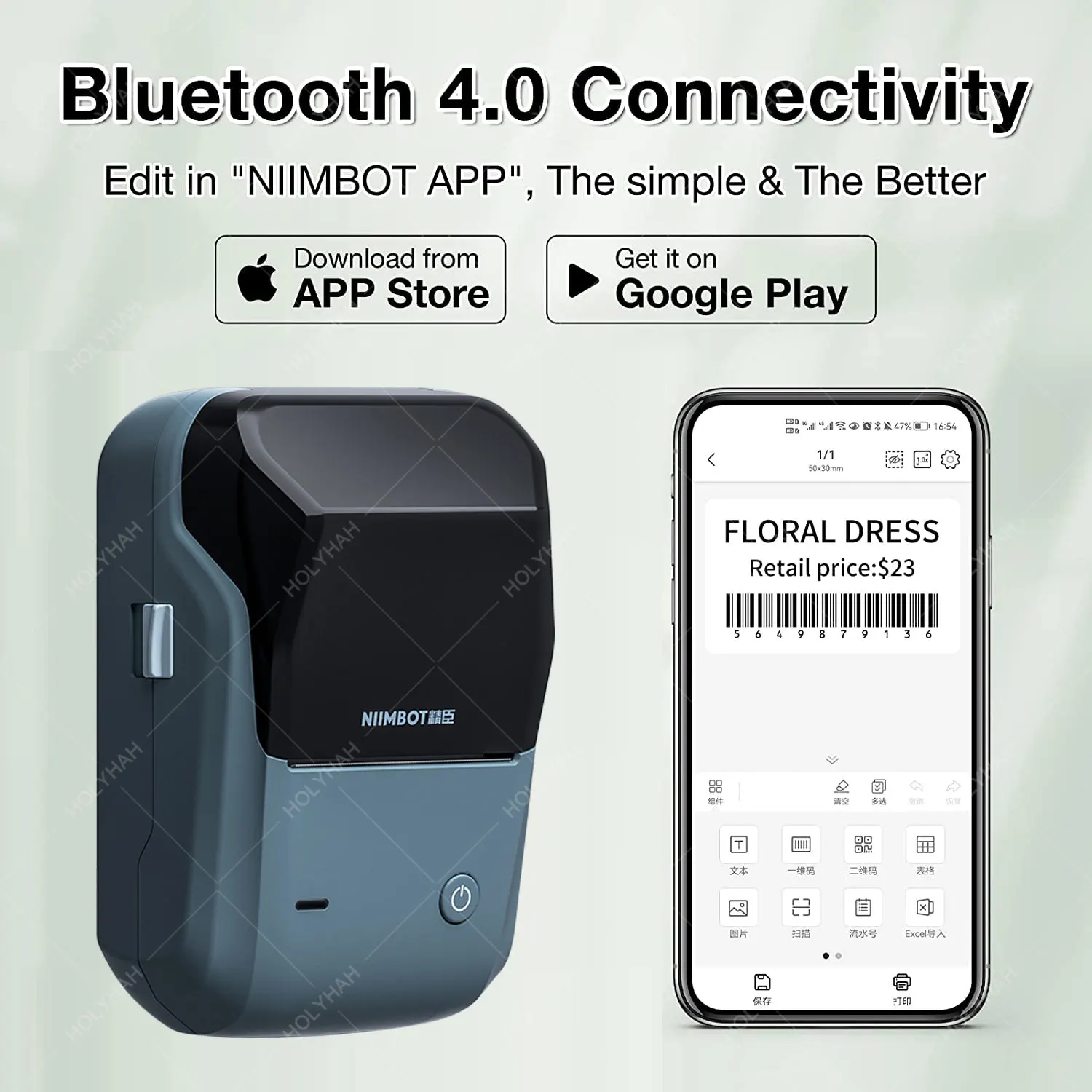 Niimbot B1 label printer Portable Pocket Label Maker Bluetooth Thermal