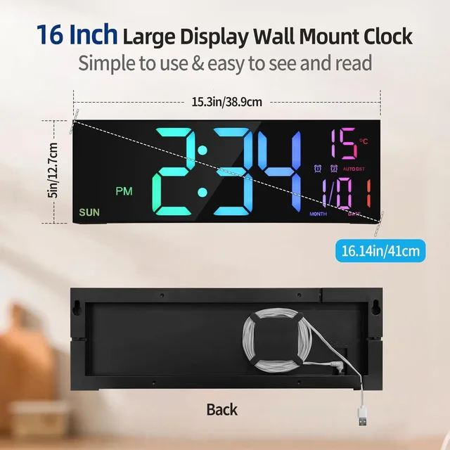 Large LED Digital Wall Clock 2