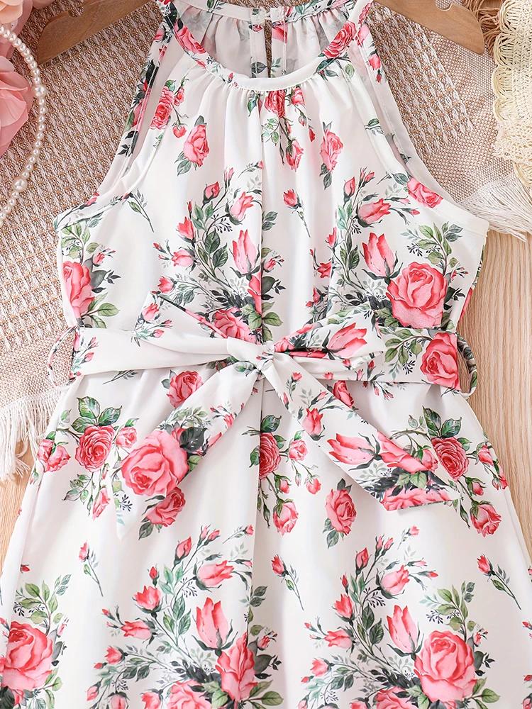 Romantic Floral Halter Dress 4