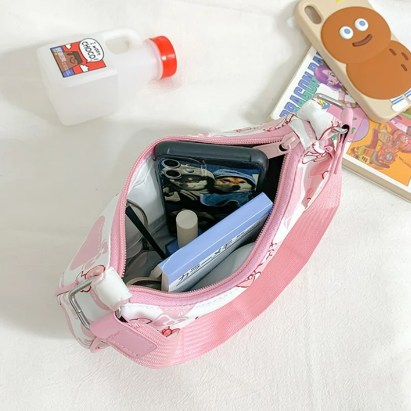 Miniso Hello Kitty Underarm Bag for Women Y2K Sanrio Kuromi Mymelody Messenger Tote Bag Cute Girls Shoulder Bag Purses Handbag 4