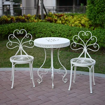 Wrought Iron Garden Table and Chair Set 1