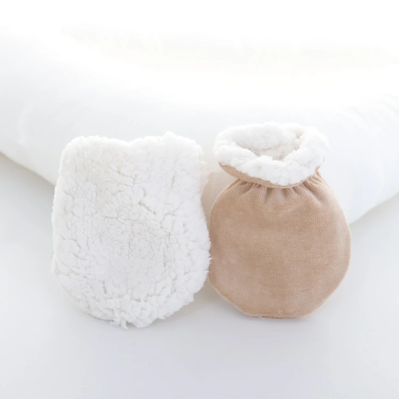 67JC 1 Pair Baby Winter Warm Gloves Anti-grab Mittens Thicken Fleece Glove Anti-scratches Mittens for 0-3 Years Boys Girls 3