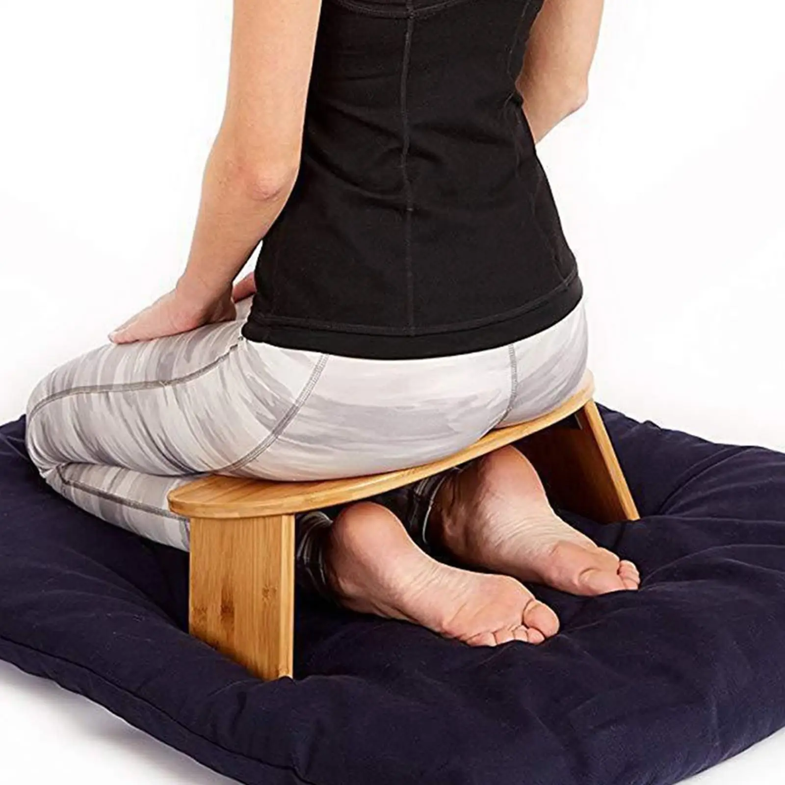Meditation Bench Folding Portable for Kneeling or Sitting Yoga Bench for Deeper & Longer Meditation Prayer Teahouse Yoga Women