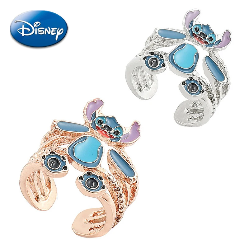

Disney Stitch Mickey Mouse Split Rings Adjustable Cute Anime Figure Metal Fashion Jewelry for Men Women Children Birthday Gifts