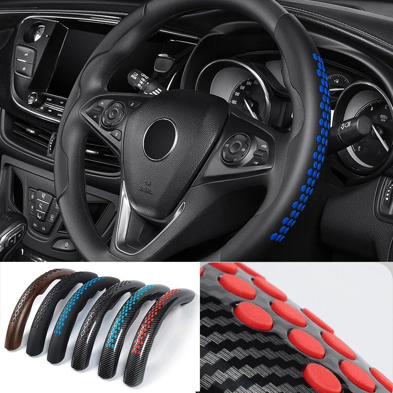 1 Pair Ultra Thin Carbon Fiber Car Steering Wheel Cover 38Cm/15 Inch