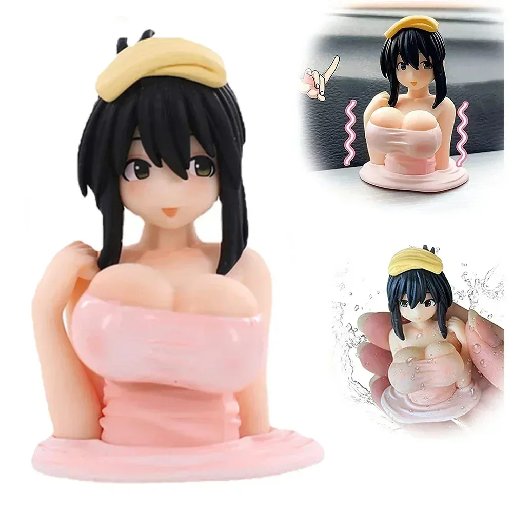 1/2pc Sexy Anime Shaking Boobs Console Dashboard Interior Accessory Girls Boys Adult Figure Collection Model Doll Toys