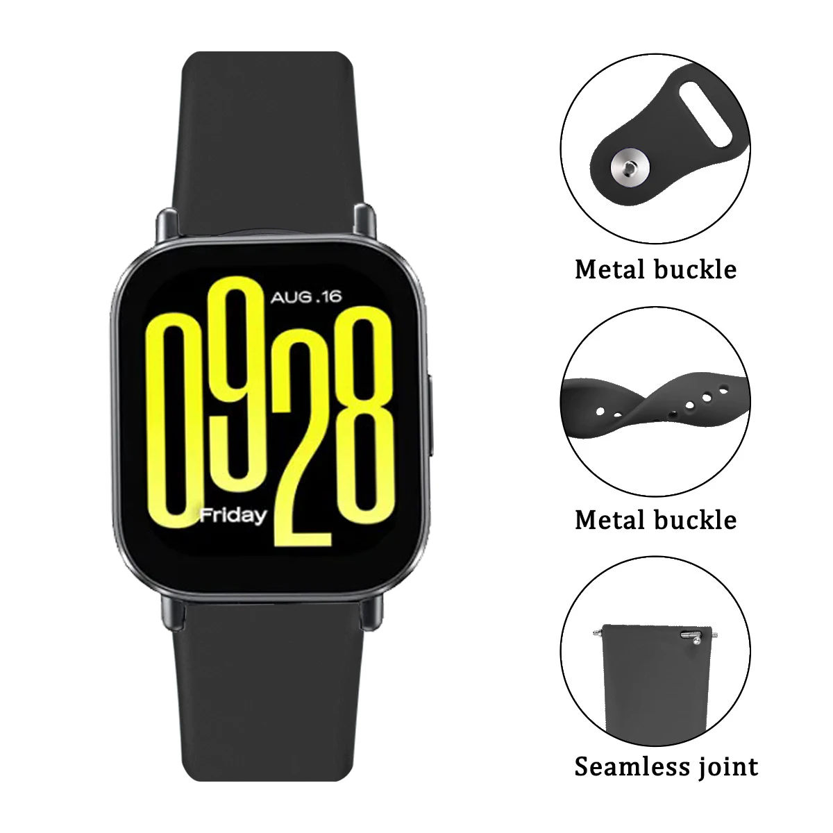 Comfortable 22mm Soft Silicone Strap - Replaceable Wristband for Smartwatches