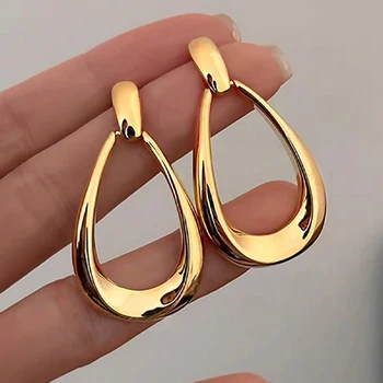 Simple French Style Geometric Earrings For Women Fashion Luxurious Drop Earring Daily Party Vacations Jewelry Gifts 2025 New