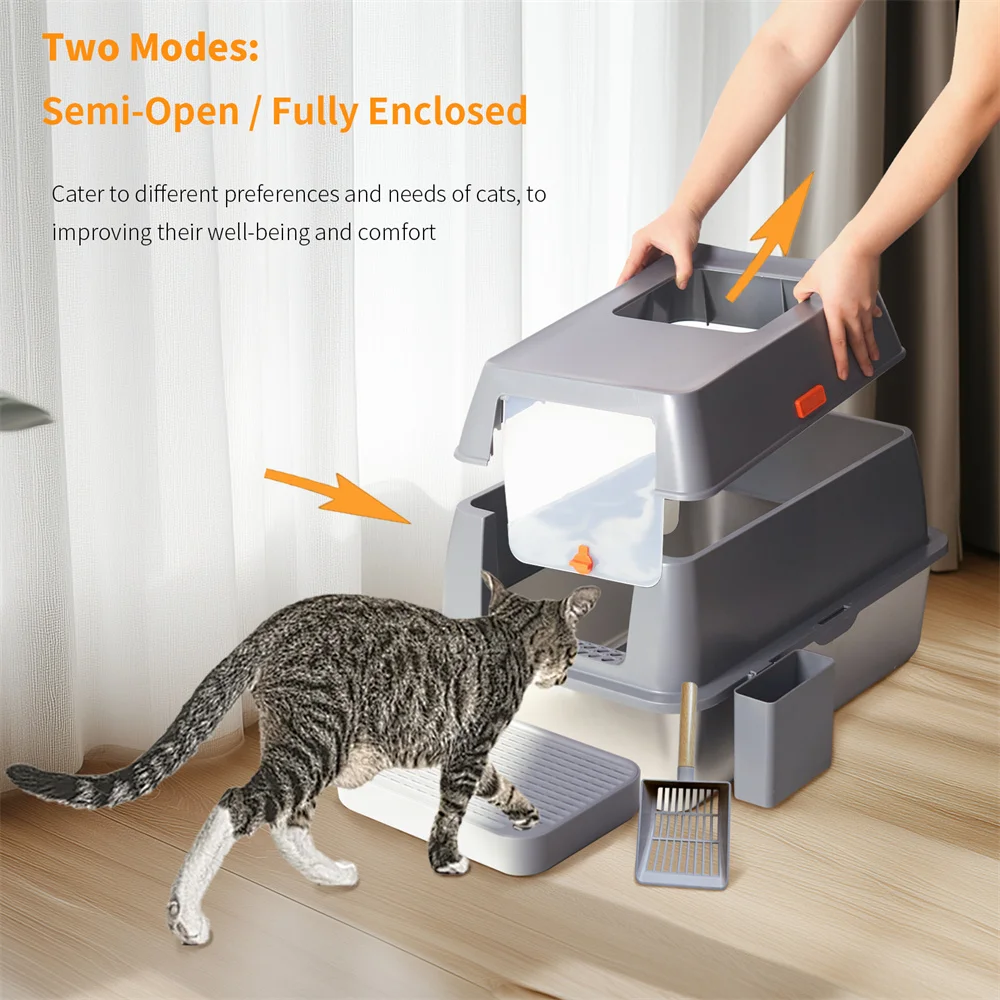 XXL Stainless Steel Cat Litter Box 6