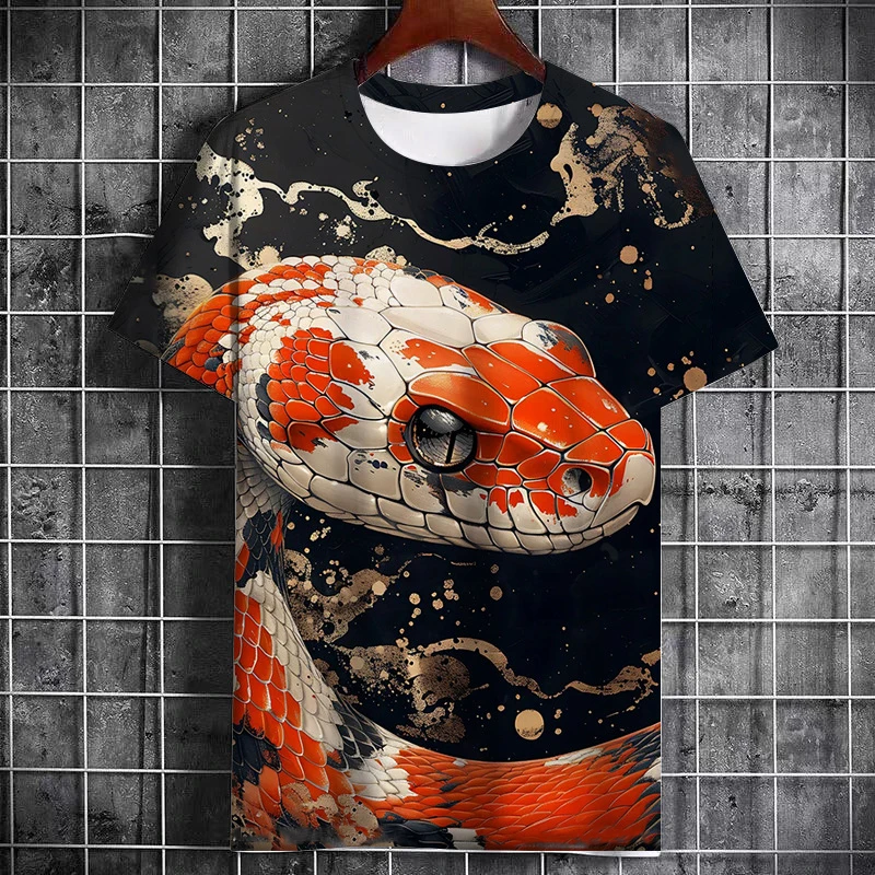 Snake Graphic 3D Print Short Sleeve T Shirt