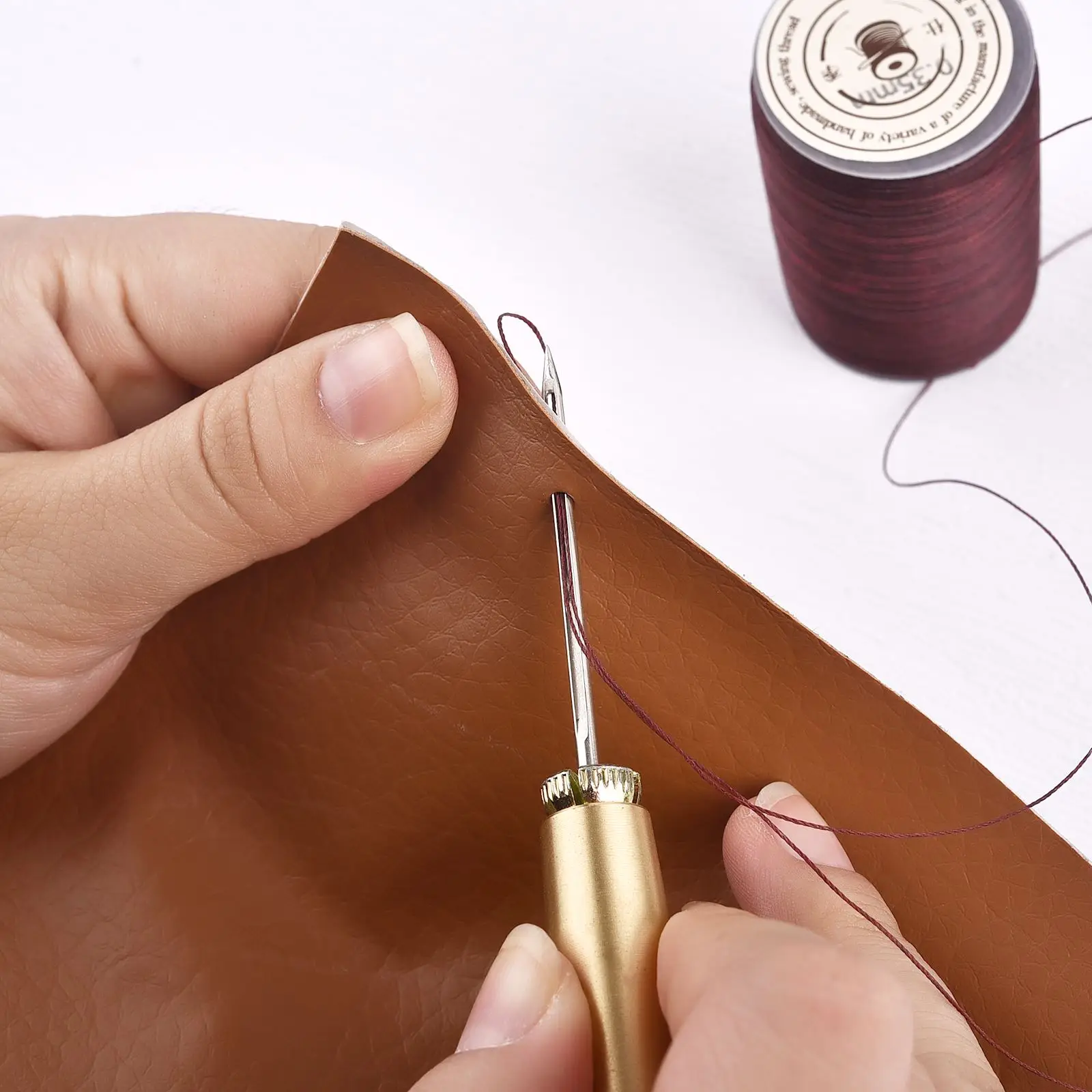 Leather Craft Tools Leather Sewing Tools 160M 0.35mm Thickness Waxed Thread For Hand Stitching Threads Flat Wax Leather Cord Round Waxed Handicraft Sewing Line Tools leather craft tools,leather sewing tools