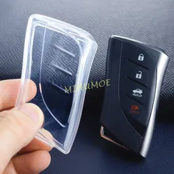 Sleek Black Transparent Car Key Fob Cover with Keychain Attachment (1x Key Case (Clear))