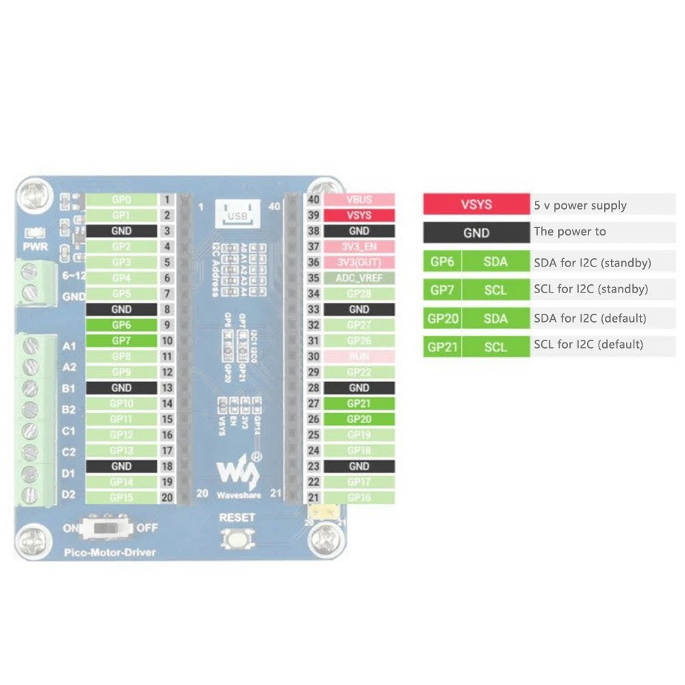 Waveshare-   ̺ Ȯ , 4  DC , I2c ̽ , PCA9685 PWM ̹ Ĩ