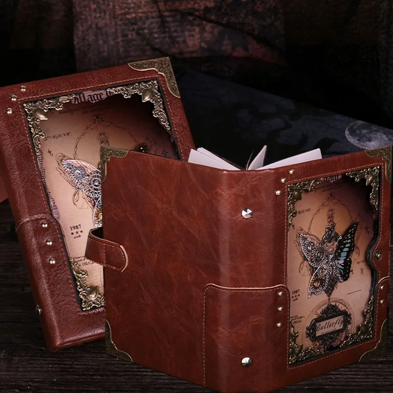 Butterfly Embossed PU Notebook with Loose Leaf Binding for DIY Inspiration