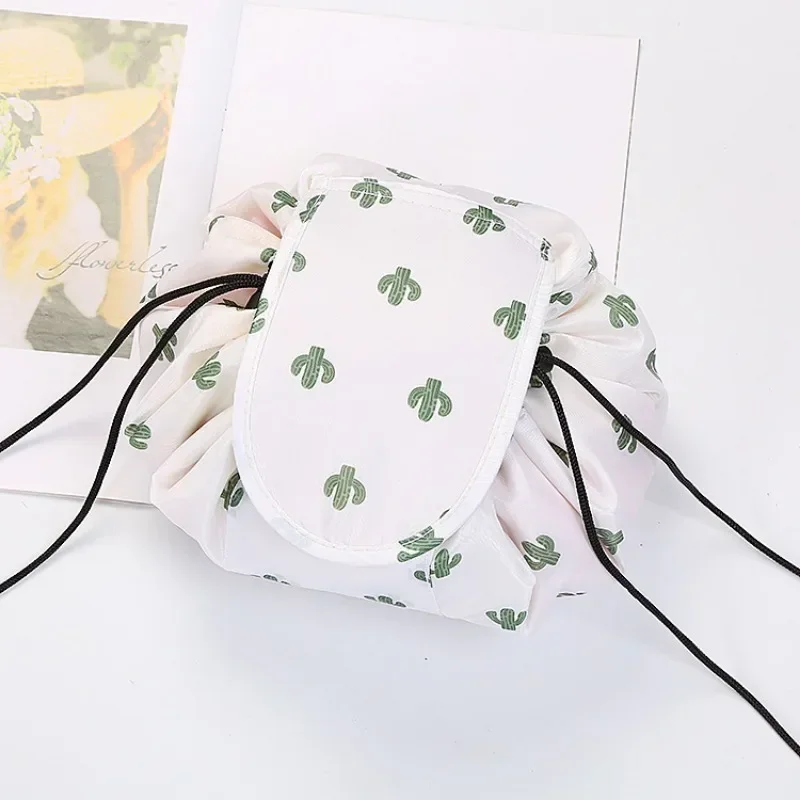 Women Drawstring Cosmetic Bag Travel Storage Makeup Bag Female Make Up Pouch Organizer Portable Waterproof Toiletry Beauty Case