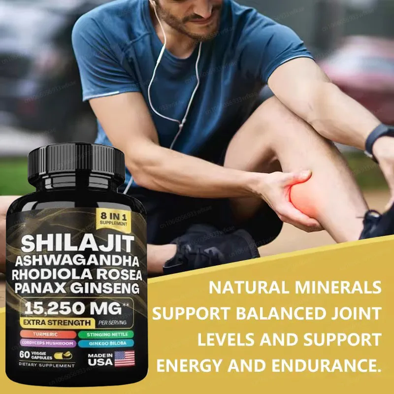 4 Bottles ORGANIC SHILAJIT Capsules 1000mg Sea Moss Capsules Ginseng Pills Immune Health Thyroid Support