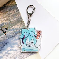 Cute Hatsune Miku Anime Acrylic Keychain Pendant - Fashionable Surprise Gift (YSK2070 Sleeping)