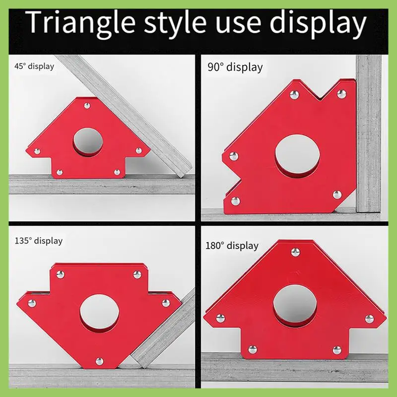 6Pcs Red Protractor Strong Magnetic Welding Positioner Magnetic Multi-Angle Welding Fixture Right-Angle Magnet Tool