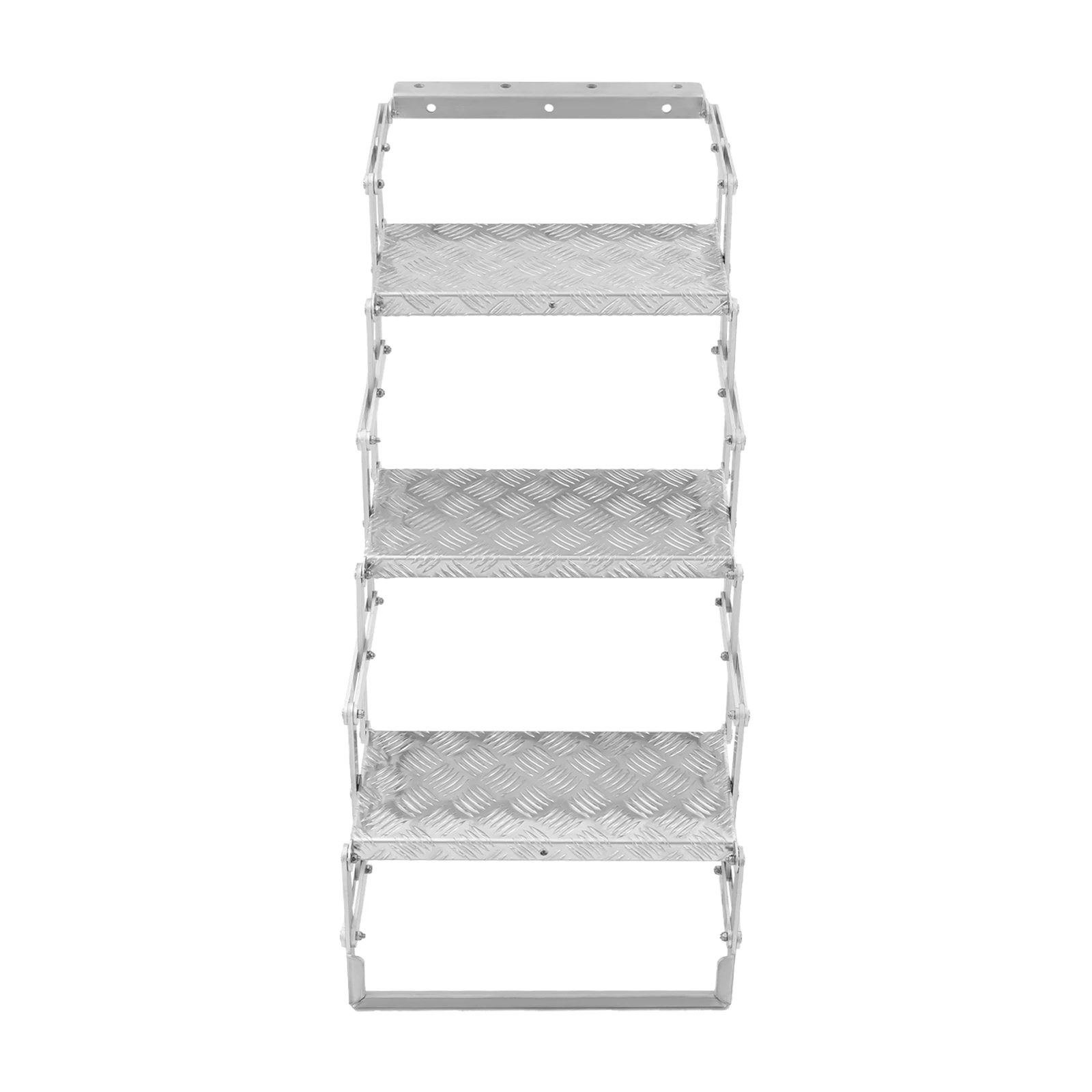 Faltbare Trittleiter, 242,5 lbs Belastung, Klappleiter aus Aluminiumlegierung, Trittleiter, robust, sicher für den Einsatz im Wohnmobil, Camping, Zuhause, Lager – Detail 6