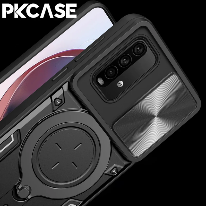 Magnetic Shockproof Smartphone Case with Lens Push Window Cover