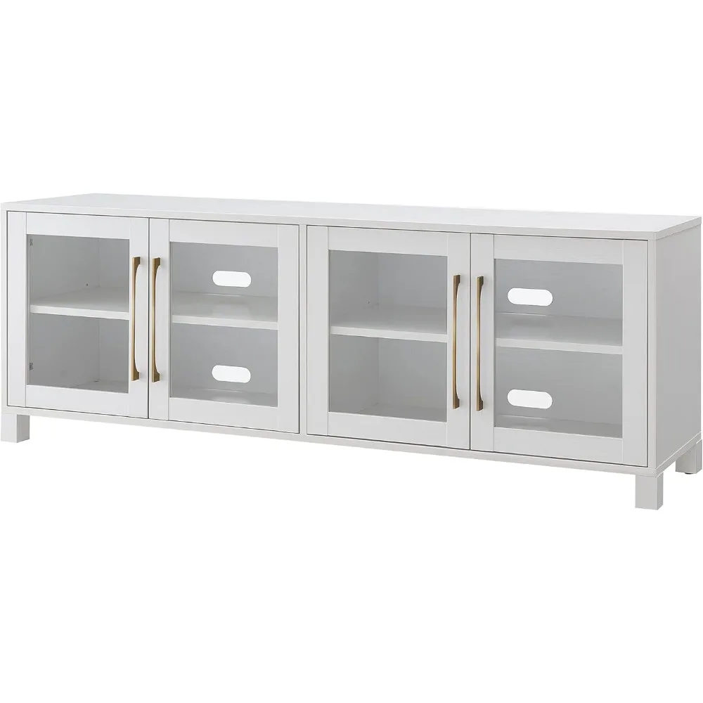 TV Stand for TV's up to 80" in White, Electric Fireplace TV Stands for the Living Room 4