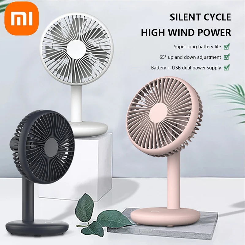 

Xiaomi Portable Desk Fan USB Rechargeable Folding Cooling Fan Outdoor Camping Mini Floor Fan 4-Speed Home Silent Fan
