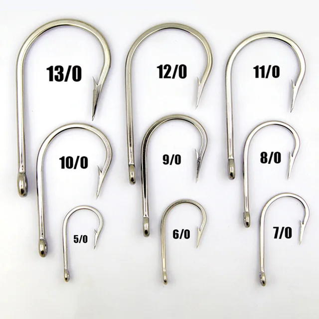 Porgy Fishing Hooksstainless Steel J Shape Fishing Hooks 5/0-13/0 For Big  Game Fish