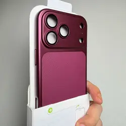 Premium Matte Leather Back Cover - Luxurious Protective Case for iPhone 12 Pro Max (TP JT- cherry)