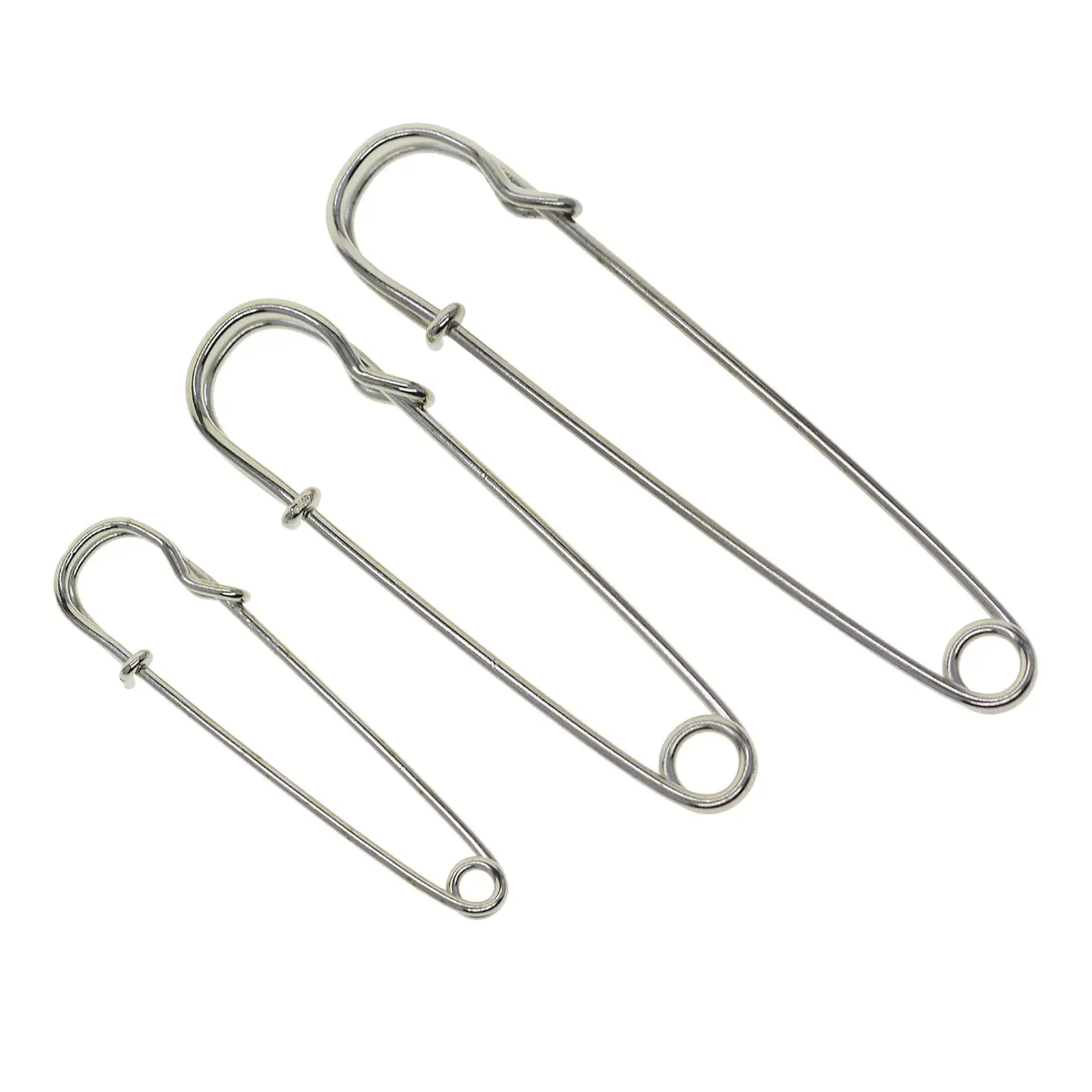 36Pcs Extra Large Steel Safety Pins Heavy Duty Sturdy 2 Inch 2.5Inch 3 Inch Fasterner Pins For Skirts Blankets Diy Kilts Silver