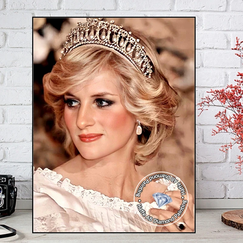 Pintura de diamante AB de princesa de Gales, señora Diana Spencer