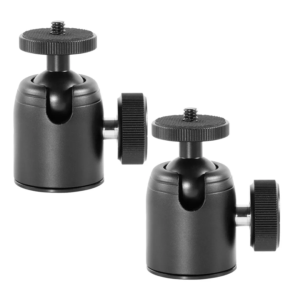 2Pcs 금속 카메라 볼 헤드 360도 회전 여행용 소형 마운트 야외 스포츠 녹화 삼각대 어댑터